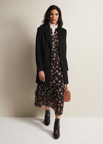 Phase Eight Lydia Wool Smart Coats Black Canada | SNLBKF-193